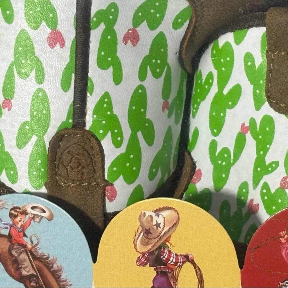 Ariat Lil' Stompers Anaheim Cactus Print Baby Bootie Size 1 Pink Sole - Picture 6 of 6